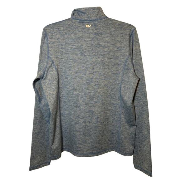 Vineyard Vines Men's Heathered Blue 1/4 Zip Pullover Long Sleeve Lightweight Siz - Picture 2 of 9